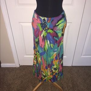 Vibrant print chiffon skirt